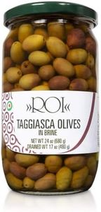 ROI Italian Taggiasca Olives in Brine - Whole Olives with Pits - Product of Italy 17.6oz / 500g