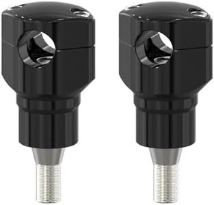 Black 2 1/2 Inch Tall Aluminum Handlebar Risers Kit with Stud Fits for 96-Later Harley Davidson Softail Springer, Heritage Springer, Cross Bones, Bad Boy, FLSTS with 1.0" Clamping Area (Black)