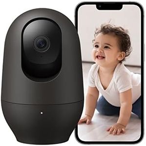 nooie 2K baby monitor, 360°Pan/Tilt Wi-Fi Baby Monitor with Camera and Phone App, Indoor Baby Camera, AI Motion Tracking, Night Vision, Two-Way Audio, Compatible with Alexa/Google Home