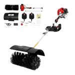 TONFEION 52CC Handheld Sweeper, 2 Stroke Petrol Sweeper With Nylon Brush, Gas Power Broom Sweeping Machine 2.3Hp, Lawn Cleaning Sweeping Machine, 1.7kw Gas Power Cleaner for Lawns, Streets, Farms