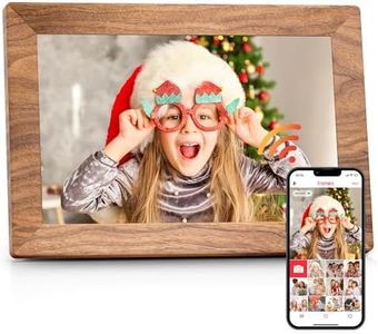 Frameo 10.1" Digital Picture Frame with 32GB Memory WiFi Electronic Photo Frame Wood Touch Screen Auto-Rotate Slideshow Share Photos/Video Anywhere