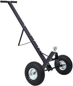 BouPower Trailer Dolly with 12" Pneumatic Tires, 44" Extra-Long Handle, 600lbs Maximum Capacity,with a 1-7/8" Hitch Ball for Moving Car RV Trailer, Black