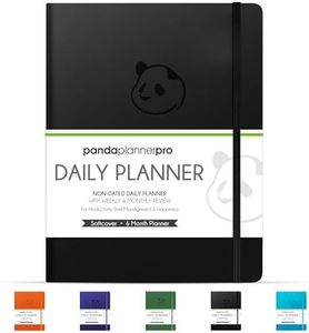 Panda Planner Pro A4 Daily Planner 2026 – 6 Month Large 8.5x11 Undated Academic & Productivity Planner with Daily, Weekly & Monthly Calendar, Work Planner, Goal Tracker, Habit Tracker & Personal Development Organizer – Black