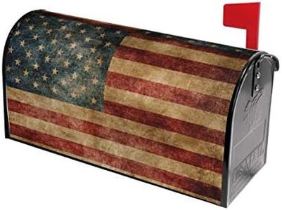 Mount Hour Retro American Flag Mailbox Cover Magnetic Post Box Covers Wraps Large Size 25.5x21 Inches for Garden Yard Decor