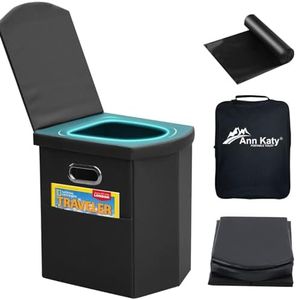 Ann Katy Upgrade XL Portable Toilet for Adults, Extra Large Portable Travel Floding Camping Toilet, Camping Tall Toilets with Lid for Kids Compact Potty for Car,Hiking,Beach,Toilet Storage Stool