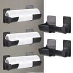 Tolenre 4 Pieces Garbage Storage Hooks, Wall Mounted Garbage Bag Holders,Wall Mounted Garbage Bag Dispenser,Garbage Bag Organizer for Storing and Organizing Kitchen Accessories (Black)