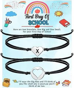 Btysun First Day of School Gifts for Teenage Initial Bracelets for Daughter Sister Niece Granddaughter Letter X Braided Bracelet Link Jewelry