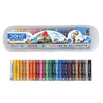 Doms 25 Shades Oil Pastel with Case | Smooth Color Intermixing for Better Effect | Bright and Intense Colors | Free Scrapping Tool | Non-Toxic and Safe for Childrens | Pack of 1, Multicolor