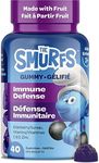 The Smurfs Immune Support Supplement Vitamins for Kids with Elderberry, Zinc, Vitamin C & D for Immune Defense | Made with Real Fruit in a Smurf Berry | Doctor Developed & Non-GMO | 40 Gummy Berries