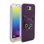 Pikkme Samsung Galaxy J7 Prime Back Cover for Girls | Cute Cat Leather Finish | Soft TPU | Case for Samsung Galaxy J7 Prime (Purple)