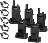 Retevis RB47 Waterproof Walkie Talkies with Earpiece, Adults Portable FRS Two-Way Radios, Waterproof Version RT22, Hands-Free, Mini, for Business Commercial(5 Pack)