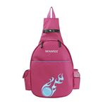 Klau Nylon Tennis Racquet Backpack Tennis Badminton Racket Case Outdoor Sports Bag Rose Red for Children Teenagers Tennis Beginners