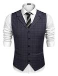 COOFANDY Men's Casual Suit Vest Jacket Slim Fit Business Formal Skinny Wedding Dress Waistcoat