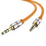 Aux Cable 1M 3.5mm Stereo Pro Auxiliary Audio Cable - for Beats Headphones Apple iPod iPhone iPad Samsung LG Smartphone MP3 Player Home/Car etc - IBRA Orange