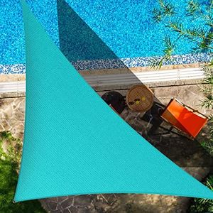 CIELO COLORIDO 16' x 16' x 22.6' Turquoise Right Triangle Sun Shade Sail,95% UV Blockage,Water & Air Permeable, Commercial, Custom Size Accepted