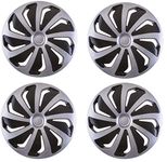 UKB4C 16" 4 x Alloy Look Silver & Black Rush Multi-Spoke Wheel Trims Hub Caps Covers Protectors