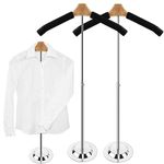 2 Pack Adjustable T Shirt Display Flexible Shoulder Stand, Portable T Shirt Display Stand for Clothing Garment Coat Retail Vendor, Shirt Rack, Metal Clothing Display Rack, 43 x 80 cm