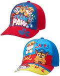 Nickelodeon Boys' Paw Patrol Baseball Cap - 2 Pack Chase, Marshall, Rubble Curved Brim Strap Back Hat (2T-7), Paw Patrol Cool Dude, 2-4T