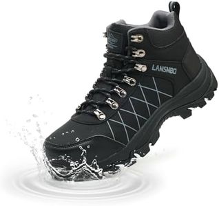 LANSNBO Waterproof Steel Toe Boots for Women Wide Width Non Slip Work Shoes Lightweight Slip Resistant Safety Toe Sneakers Indestructible Construction Composite Toe Footwear(Hei hei 40)