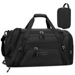 Gym Duffle Bag for Women Men 40L Waterproof Sports Bags Travel Duffel Bags with Shoe Compartment,Wet Pocket Large Weekender Overnight Bag with Toiletry Bag,Black