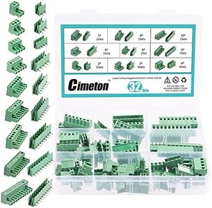 Cimeton 32Sets 5.08 mm Pitch PCB Plug-Gable Terminal Block Connectors Assortment Kit Including 2P 3P 4P 5P 6P 7P 8P 9P 10P Terminal Blocks Connector Socket