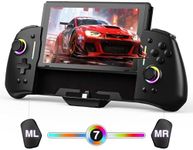 momen Switch Controllers Compatible with Nintendo Switch/OLED, Switch Joycon Split Pad Pro Joypad Controller with 8 Lights Color, One-Piece Switch Handheld Controller with Turbo, Mapping, Dual Vibration, 6-Axis Gyro