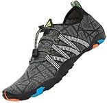 SAGUARO Water Shoes Mens Aqua Shoes for Sailing Swimming Footwear Quick Drying Lightweight Non-Slip Wet Shoes for Beach Grey 9 UK