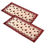 Kuber Industries Rectangular Floral Print Cotton Table Runner for Dining and Center Table, Wedding, Everyday Use, Dinner Parties, Set of 2 (Maroon)-50KM01292