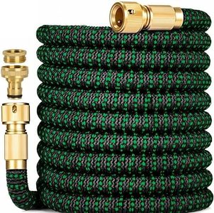 Expandable Up to 100FT / 30M Hose, Expandable Garden Hose Pipe, Flexible Duty Water Hose Pipe Extendable, Garden Hose - Thickened 3-Layer Latex,with 3/4" 1/2" Fittings Hosepipes for Garden Car Washing