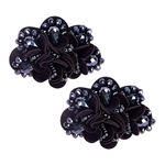 ZORZA 2Pcs Flower Shoe Clips Crystals Bow Shoe Charms Beaded Decorative Fashion Shoe Accessory for Pump Flats Sandals, Fabric, crystal