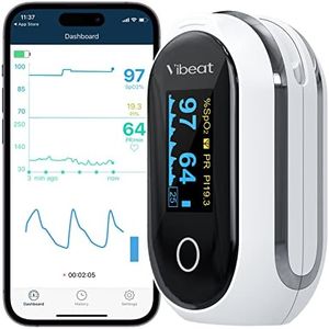 Bluetooth Oxymètre de Doigt Professionnel, Oxymètre de Pouls Rechargeable avec Stockage hors-ligne, Moniteur de Saturation en Oxygène avec Mode Continu，Moniteur de Fréquence Cardiaque avec APP