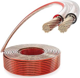 POPPSTAR 10m 2x2,5 mm² Cable altavoces hifi (puro cobre libre de oxígeno OFC 99,99%, cubierta de PVC transparente) speaker cable 10m