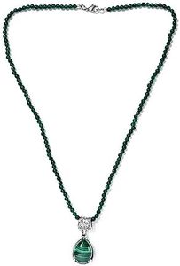 SHOP LC DELIVERING JOY Green Quartzite Bead Malachite Pendant Statement Choker Necklace Jewelry 20 Inches Women Birthday Gifts for Women