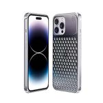 Aluminum Alloy Anti-Fall Heat Dissipation Bezel Slim Case for iPhone (A-Silver,for iPhone 14 Pro)