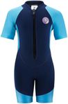 Pottwal Shorty Wetsuits for Kids Boys and Girls, 4Y, 2MM Neoprene Thermal Swimsuit, Toddler/Junior/Youth Wet Suits