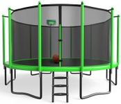 YORIN Tranpoline 12FT, Outdoor Tranpoline for Kids and Adults 1200LBS Tranpoline with Basketball Hoop, Enclosure Net, Back Yard Heavy Duty Recreational Tranpolines, ASTM Approved