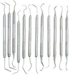 AAProTools 12 Piece Dental Probe Pick Tool Instrument Set Stainless Steel Scaler PR-296