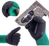 Safety work gloves for men- Garden gloves with latex coated- Breathable rubber coated gardening gloves-Outdoor protective Working gloves large size-Anti-slip Mechanic gloves construction gloves (Green * 2 pairs)