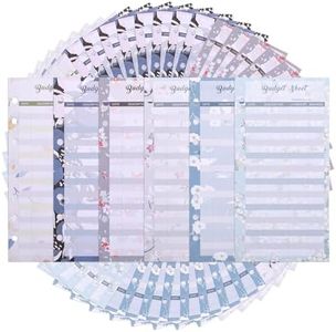 Sliverdew 60 Pcs A6 Budget Paper Inserts for Cash Expense Tracker Envelope Planner Wallet Budgeting Organizer, multicolored