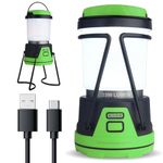 Rechargeable LED Camping Lantern - Power Outages, Hurricanes, Emergency, Hiking, Outdoor - Bright Battery Powered Electric Survival Light with Built-in Power Bank- Portable and Waterproof Camp Lantern