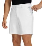 Willit Men's Golf Shorts Stretch Work Dress Shorts Quick Dry Athletic Casual Shorts with Pockets 7" White 36W