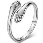 Jude Jewelers Stainless Steel Hand Style Hug Embrace Statement Promise Anniversary Ring (Silver, 7)