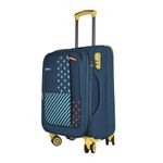 TRAVEL CLUB Emerald Soft Nylon Dual Wheeled Cabin Luggage | Anti Theft Zipper Cobination Lock | Eco Friendly Luggage|Trolley Bag for Travel (20, Teal)