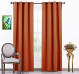 Vervique 100% Room Darkening Solid Blackout Window Curtain 5 feet Set of 2 for Bedroom and Living Room | 3 Layers Weaving Technology Thermal Insulated Heavy Polyester Curtain | Rust