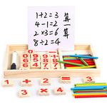 Baybee Children Multi-Functional Wooden Math Calculation Board with Number Blocks and Colourful Sticks Kids Educational Puzzle Toys Home Learning kit Number Counting Activity for kids Boys & Girls