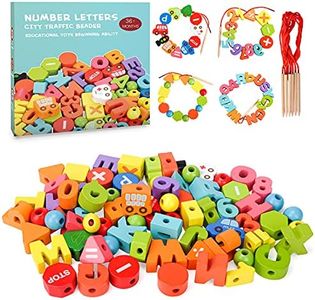 Wooden Toys for 2-8 Year Old Kids Boy, Montessori Toddler Gifts for 2 3 4 Year Old Girls Boys Educational Birthday Presents for Children Age 2 Learning Threading Preschool Toys for 2 Year Old Child