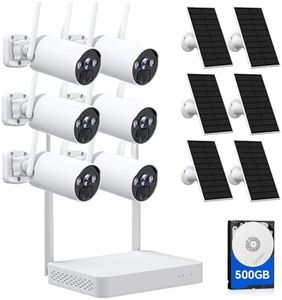 CAMCAMP 2.5K Wireless Security Camera System, Solar Powered, Home Security System with 10CH NVR, 500GB HDD, Color Night Vision, Motion Detection, 2-Way Audio, IP66, 2.4G/5G WiFi - No Monthly Fee