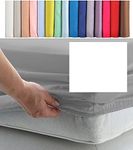 3' SINGLE FITTED SHEET EXTRA LONG 3' x 6' 6" (36" x 78") 300 Thread Count Percale Material (White, 13")