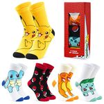 Pokemon Boys Socks 5 Pack Pikachu Ankle Socks Stretchy Breathable Crew Socks for Boys Girls Teenagers Women - Sizes 11-6 - Pokemon Gifts (11.5-3, Multi)