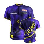 TARGET Darts Luke Littler Dart Shirt 2025, Size: XL | World Championship Mens Darts Shirt, Adult Cool Play Collarless Dart Top, Dartboards Top Men, The Nuke Player Edition T Shirt